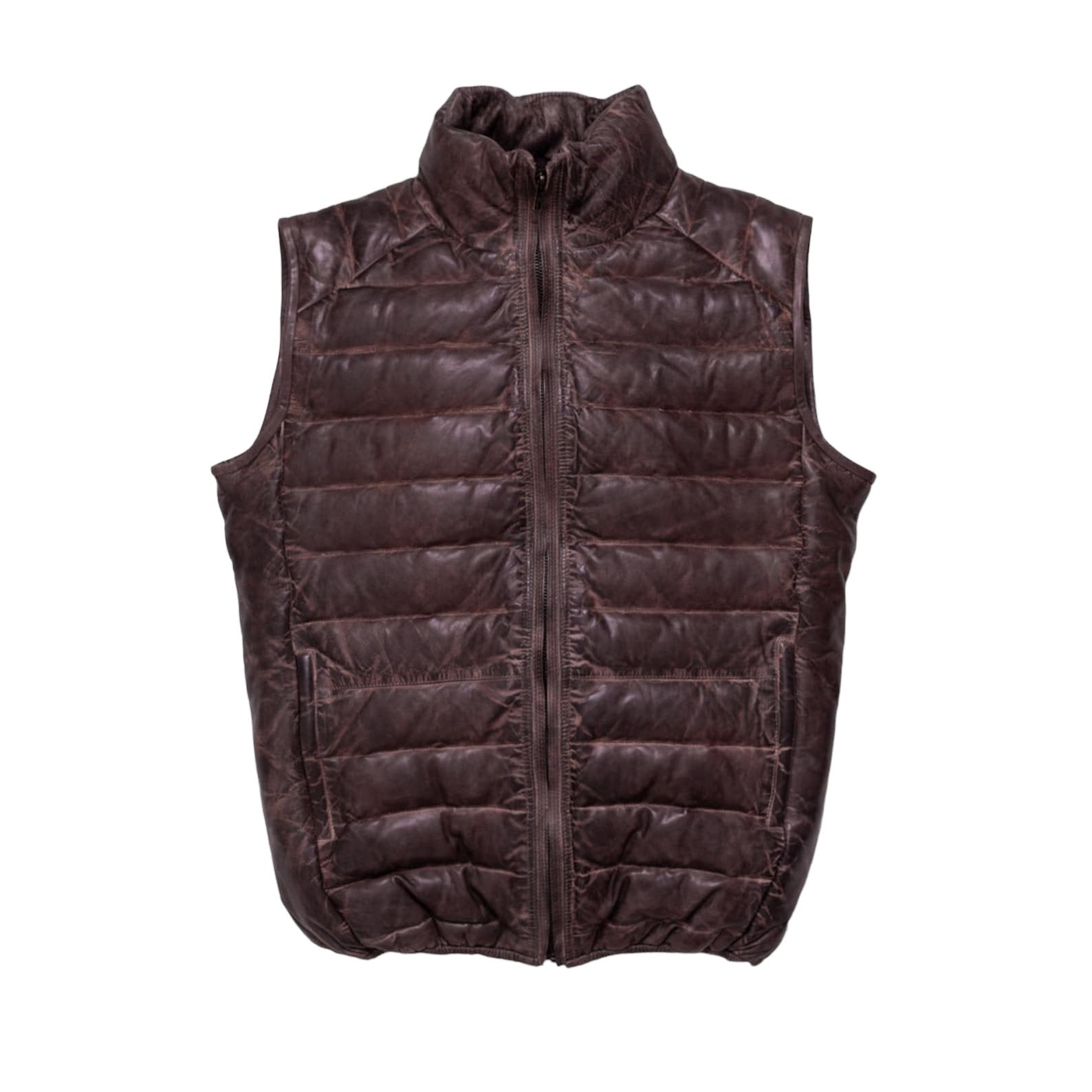 Leather Down Vest | Tailored to Your Size | Tan | Brown | Leather Vest | Sheepskin | lambskin | Gifts For Men  99percenthandmade XS Brown 