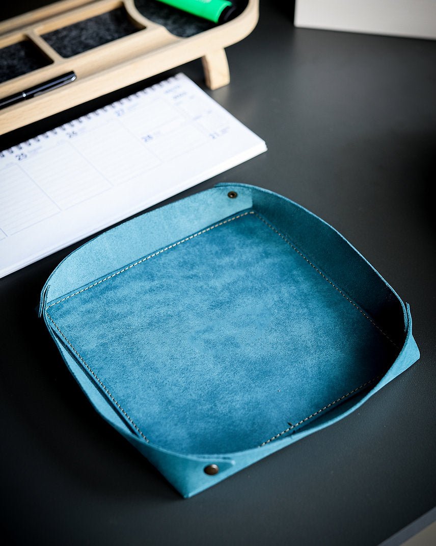 Leather Organizer Tray, Black, Tan, Olive, Tan Color Options  99percenthandmade   