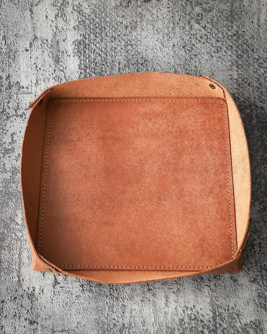 Leather Organizer Tray, Black, Tan, Olive, Tan Color Options  99percenthandmade   