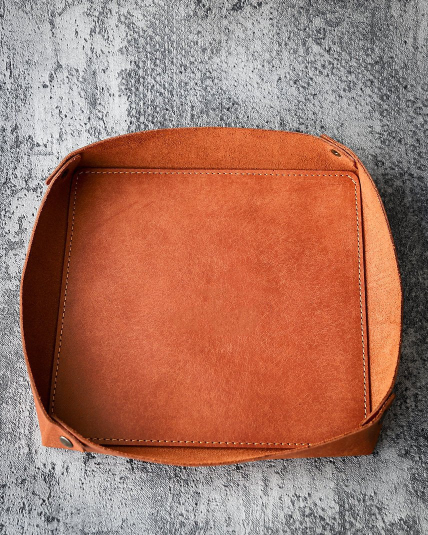 Leather Organizer Tray, Black, Tan, Olive, Tan Color Options  99percenthandmade   