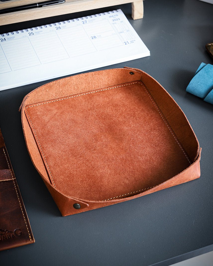 Leather Organizer Tray, Black, Tan, Olive, Tan Color Options  99percenthandmade   