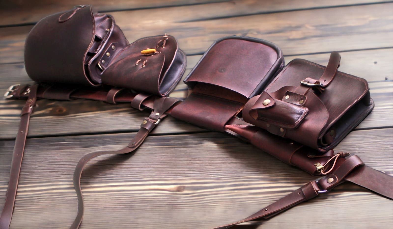Leather Tactical Vest | Hunting vest | Cartridge Bag | Suspenders Kit With Personalization | Panier Bag | Load Carrying Bag | Knife sheath  99percenthandmade   