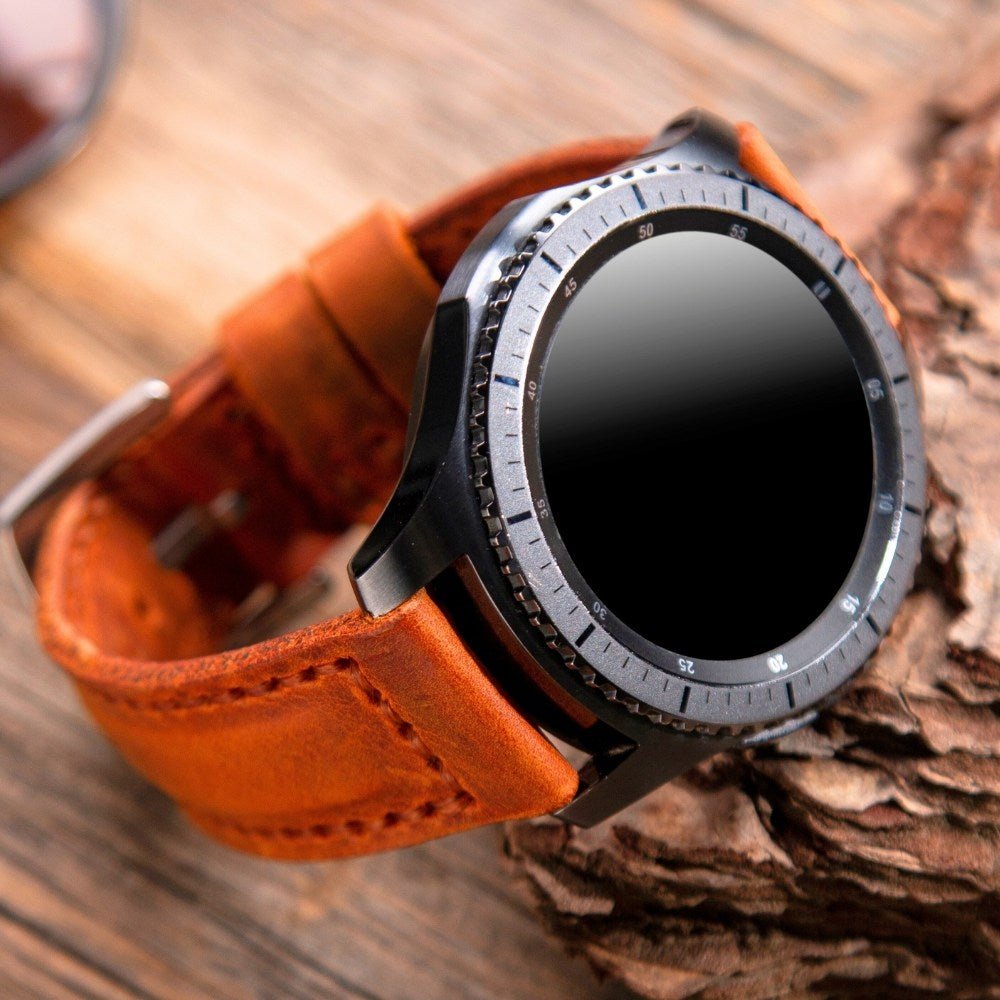 Light Brown Leather Samsung - Huawei Watch Strap  99percenthandmade   