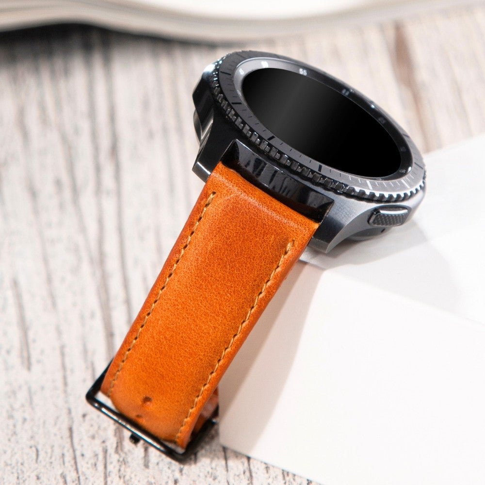 Light Brown Leather Samsung - Huawei Watch Strap  99percenthandmade   