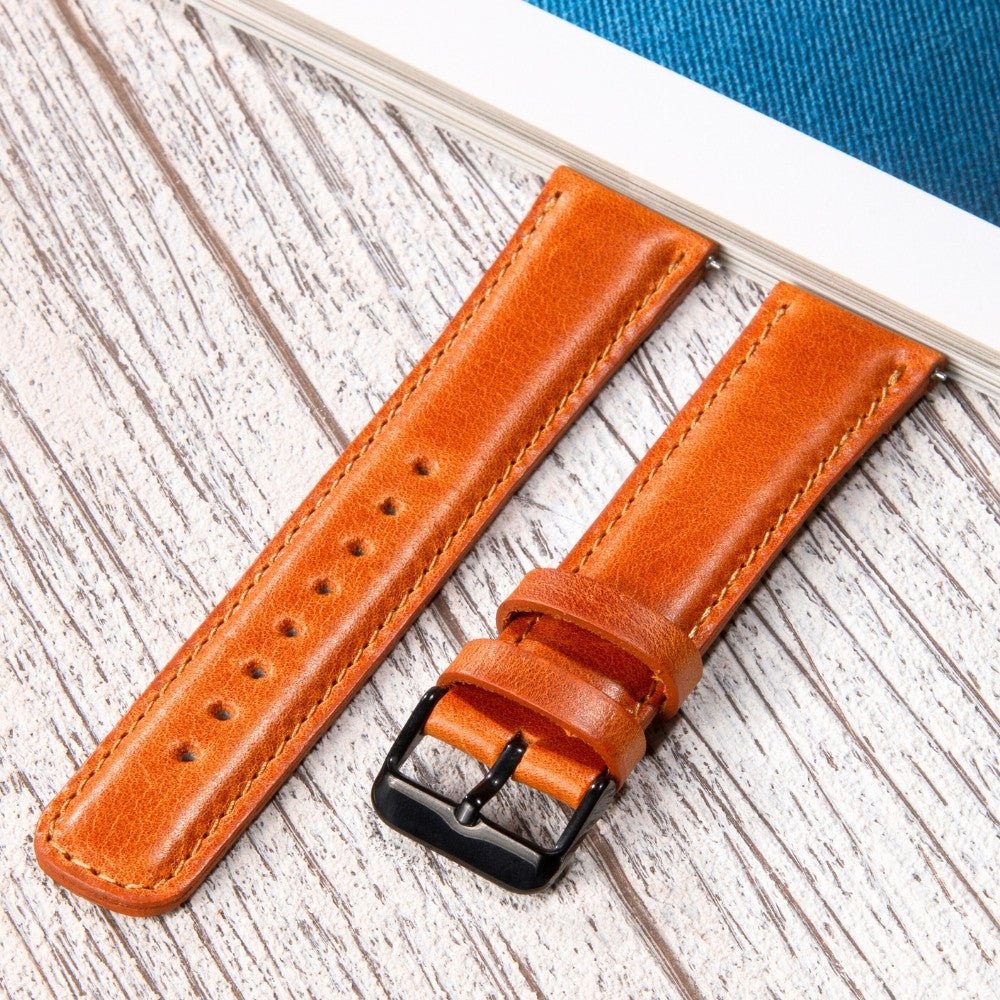 Light Brown Leather Samsung - Huawei Watch Strap  99percenthandmade   