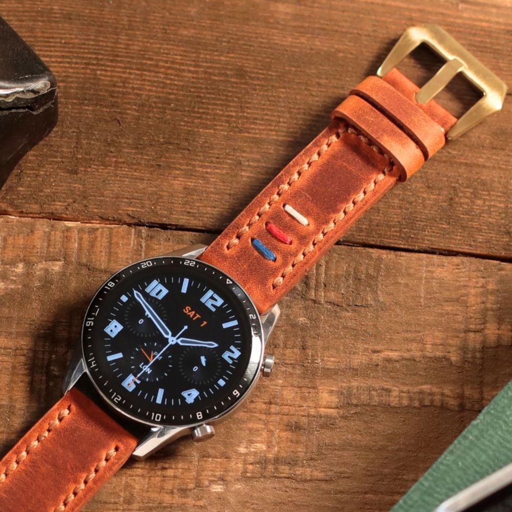 Light Brown Leather Samsung Watch Strap  99percenthandmade   