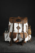 Limited Bestseller Custom Genuine Green Waxed Canvas with Leather Details Backpack for Travel, Camping | 60 Liters | Personalization  99percenthandmade 30 White 