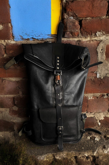 rolltop reiserucksack Limitiert | Handgefertigter Rolltop-Rucksack aus Leder