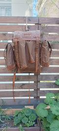 Only 20 Pieces With 2 Colour, Handmade  Waxed Canvas Backpack with leather for Travel, Camping | 50 Liter | Personalization bushcraft - camping - hiking backpack 99percenthandmade   