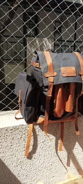 Only 20 Pieces With 2 Colour, Handmade  Waxed Canvas Backpack with leather for Travel, Camping | 50 Liter | Personalization bushcraft - camping - hiking backpack 99percenthandmade   