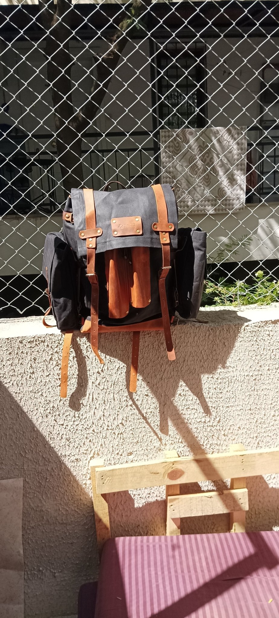 Only 20 Pieces With 2 Colour, Handmade  Waxed Canvas Backpack with leather for Travel, Camping | 50 Liter | Personalization bushcraft - camping - hiking backpack 99percenthandmade   
