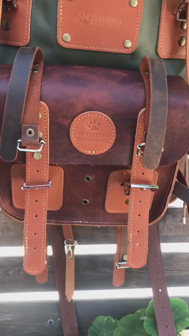 Hiking Backpack | Camping Backpack | Full Leather 99percenthandmade