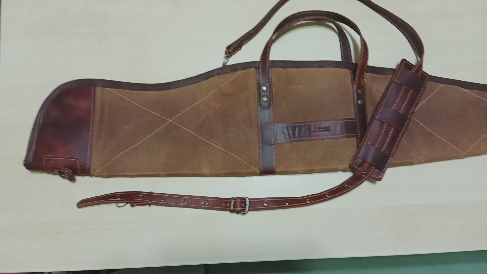 40 inch to 60 inch | Handmade | Green-Brown Colour | Shotgun Case | Rifle Case | Rifle Bag | Shotgun Bag | Rifle Bag |Wax Camvas | Hunting | Personalization Rifle - Shotgun bag 99percenthandmade