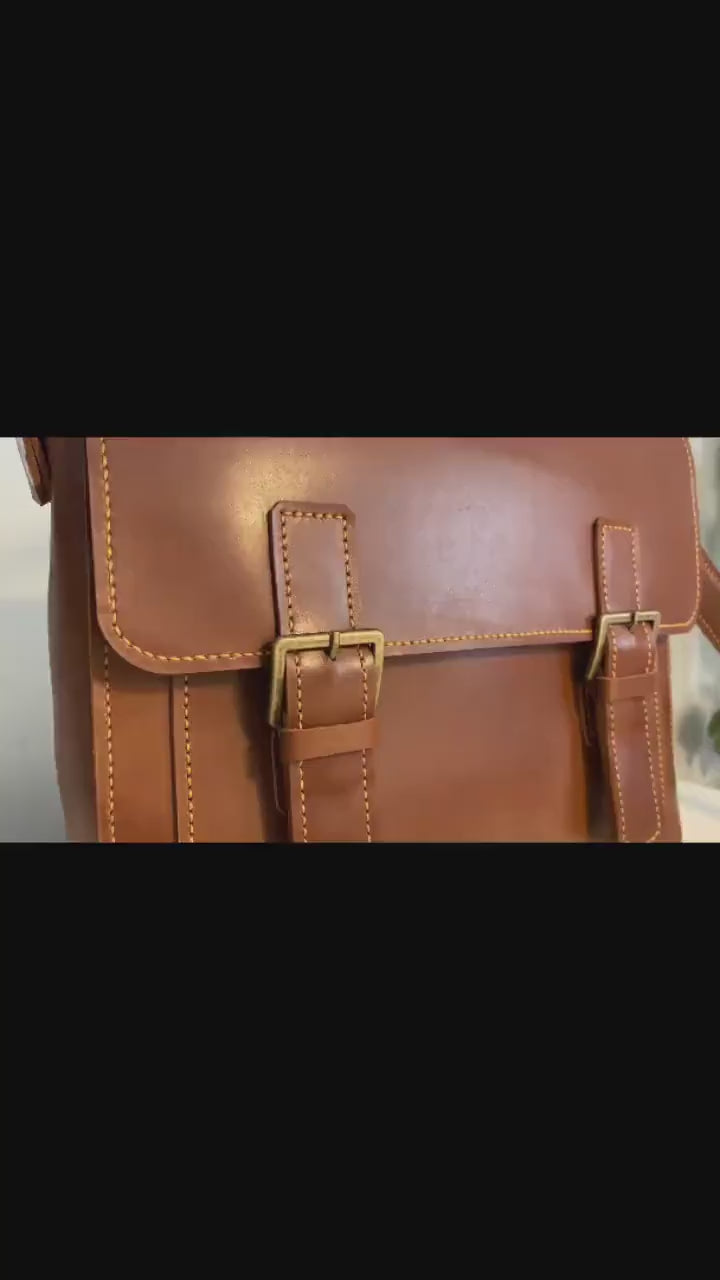 Handmade Messenger Bag, Laptop Bag, Briefcase Bag. Size : 13 inch to 17 inch with Brown-Green - Black 99percenthandmade