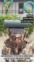 2026 Edition | All-Terrain 50L Leather & Waxed Canvas Backpack. 99percenthandmade