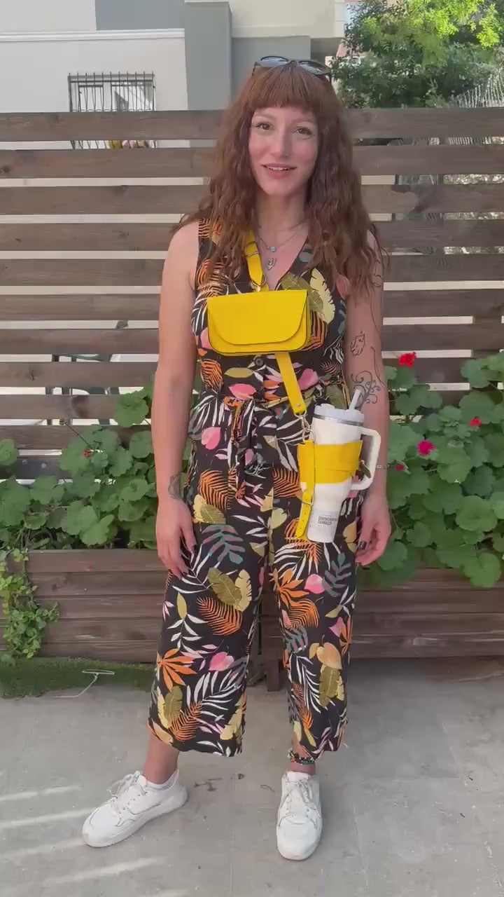 Handmade Leather Stanley Thermos Holder & Bottle Sling Set | Adjustable Dual Drink Carriers with Phone & Wallet Pouches | Universal Fit Thermos Bag Collection. 99percenthandmade