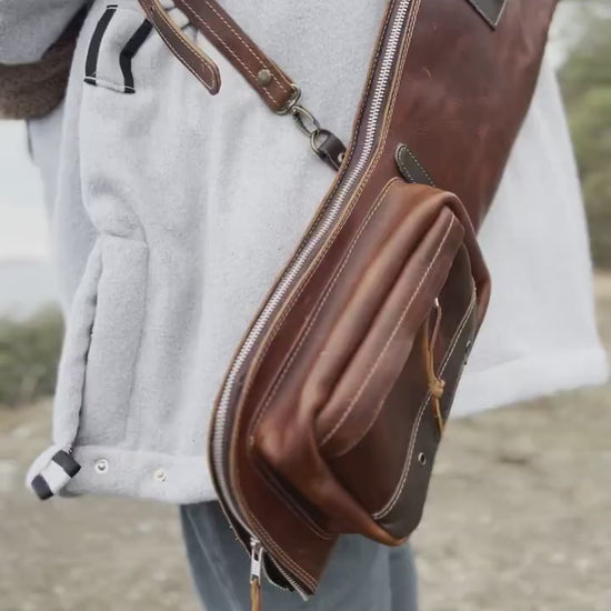 Handmade | Leather Shotgun Bag | Canvas Shotgun Bag | Waxed Canvas  | Leather | Shotgun Bag | Hunting | Shotgun | Gun case | Personalization