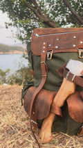 2026 Edition | Black-Brown-Green | Bushcraft Handmade Waxed Canvas Backpack | 50 L | Daily Use | Bushcraft, Travel, Camping, Hunting, Fishing, Sports bag 99percenthandmade
