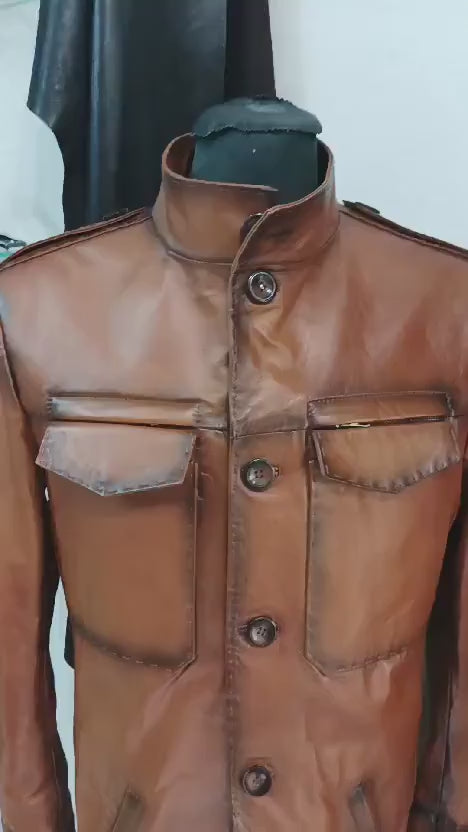 Tailored Leather Jacket | Brown Leather Jacket 99percenthandmade