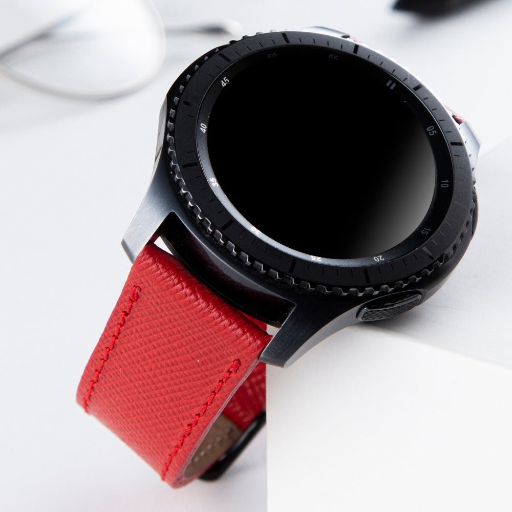 Red Leather Samsung - Huawei Watch Strap  99percenthandmade   