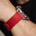 Red Leather Samsung - Huawei Watch Strap  99percenthandmade   