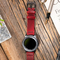 Red Leather Samsung - Huawei Watch Strap  99percenthandmade   
