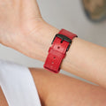 Red Leather Samsung - Huawei Watch Strap  99percenthandmade   