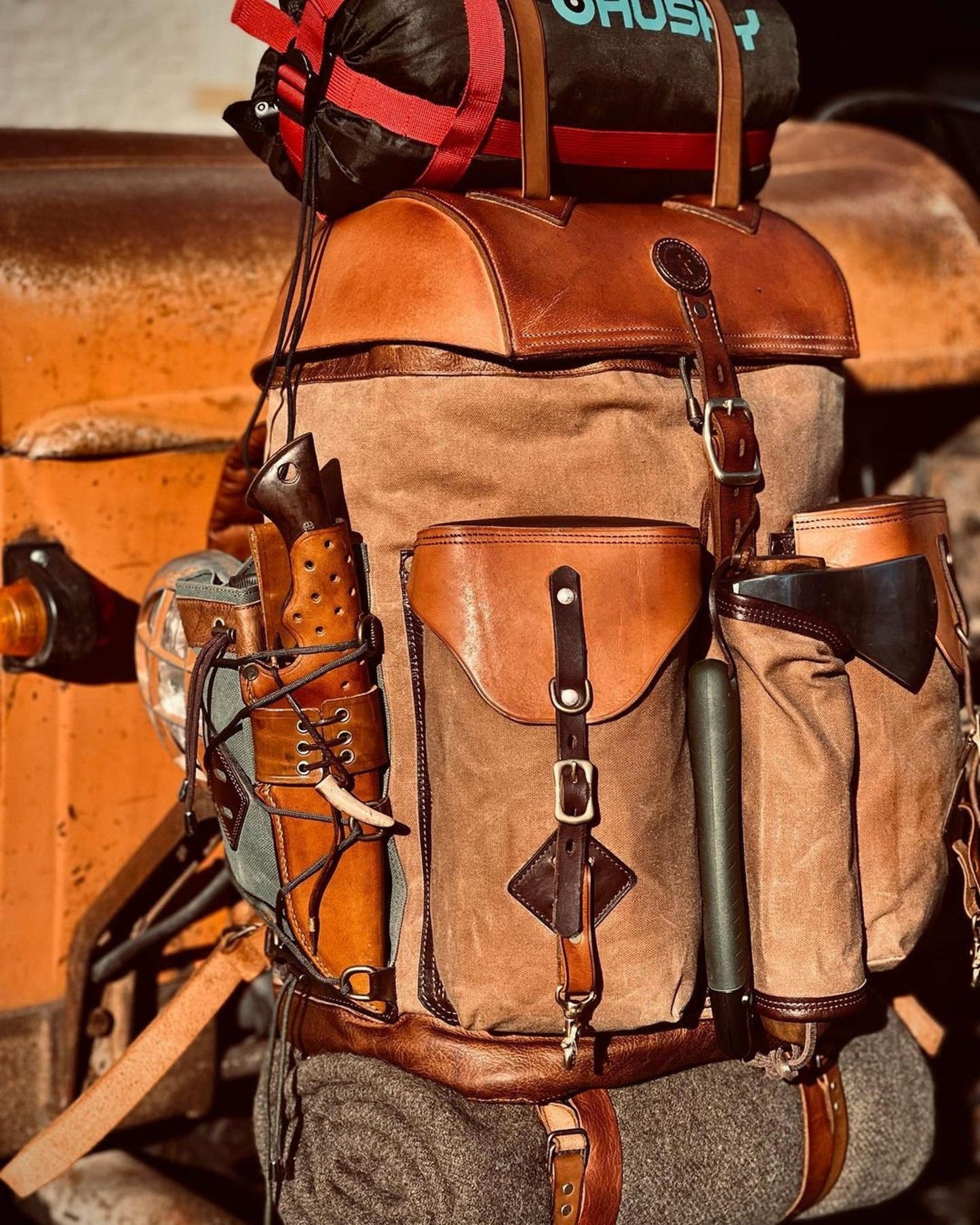 200 USD Discount | Handmade Leather, Waxed Backpack for Travel, Camping, Hunting, Bushcraft, Hiking | 45 Liter | Survival | Personalization bushcraft - camping - hiking backpack 99percenthandmade   
