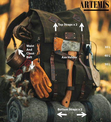 24 Hours Tested Backpack | 50L | Custom | Leather | Canvas | Bushcraft Backpack | Camping Backpack | Bushcraft  | Camping | Hiking | Bag | Rucksack bushcraft backpack - camping backpack - hiking backpack 99percenthandmade   