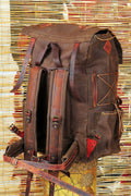 30L to 50L | Bushcraft Backpack | Brown, Green, Dhaki Colours | Handmade Leather, Waxed Canvas Backpack for Travel-Camping | Personalization bushcraft - camping - hiking backpack 99percenthandmade   