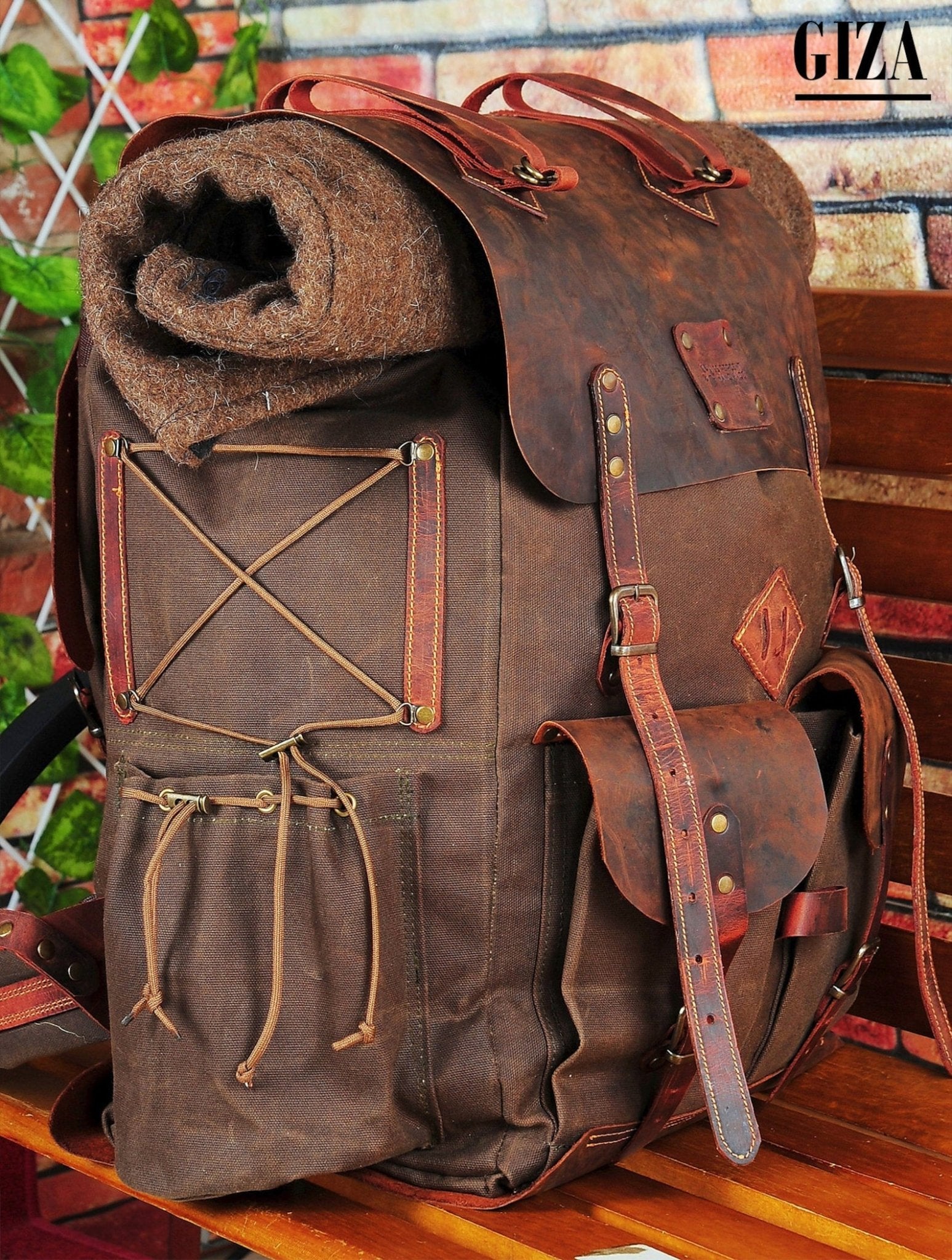 Brown Camping Backpack Brown Camping Backpack