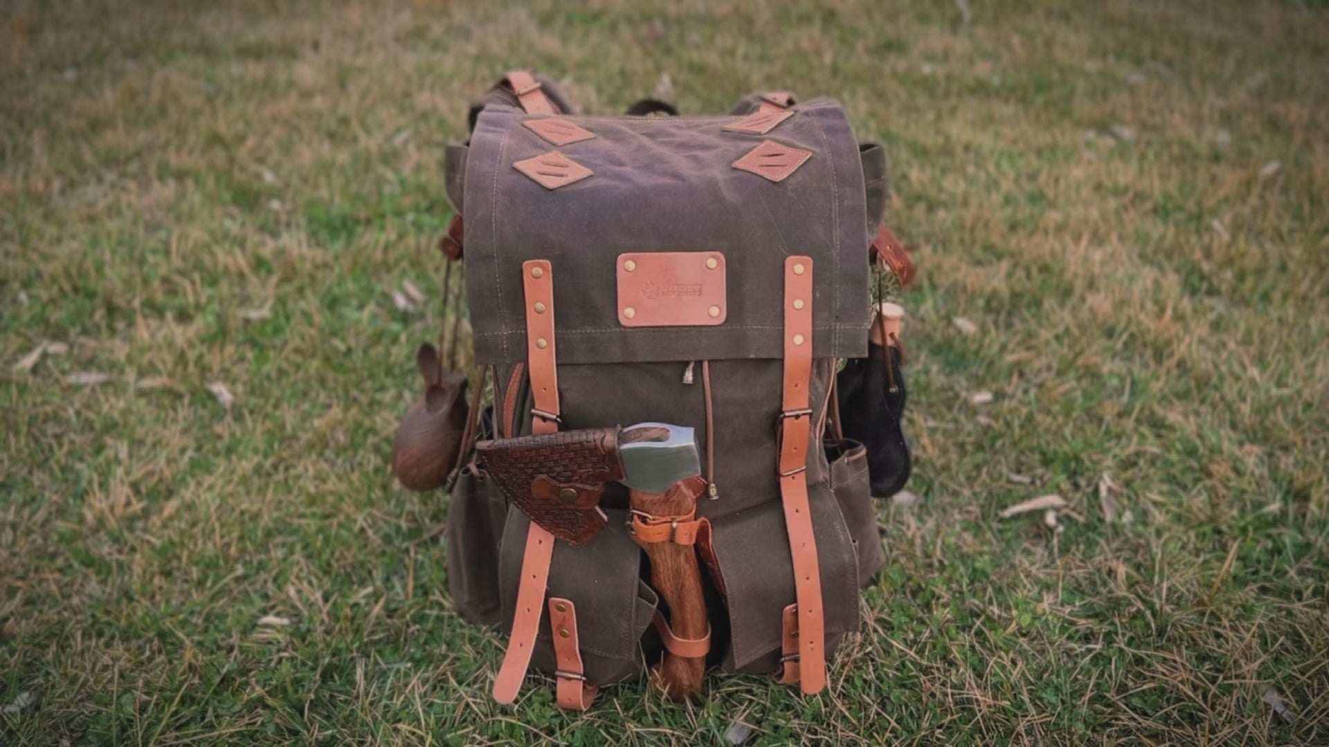 24 Hours Tested Backpack | 50L | Custom | Leather | Canvas | Bushcraft Backpack | Camping Backpack | Bushcraft | Camping | Hiking | Bag | Rucksack bushcraft backpack - camping backpack - hiking backpack 99percenthandmade