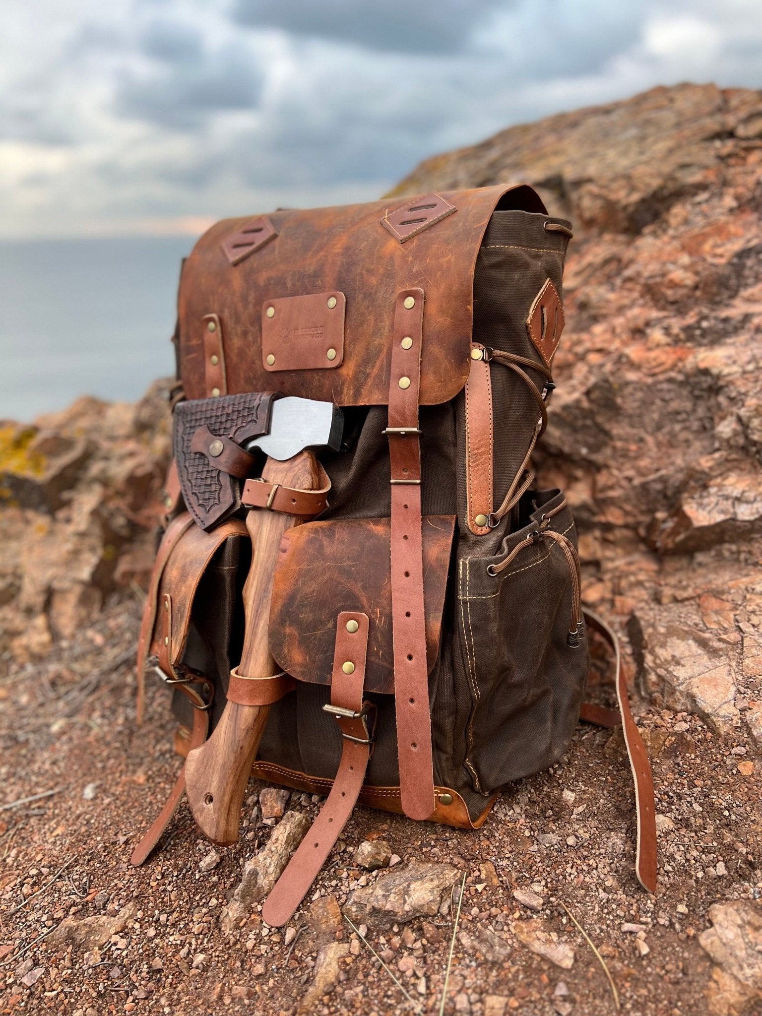 80L to 30L Size Options | Extra large | Handmade | Leather | Waxed Canvas Backpack | Camping, Hunting, Bushcraft, Travel | Personalization  99percenthandmade   