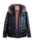 Bespoke Black Leather Coat With Fur Hood  | S to 8XL  99percenthandmade   