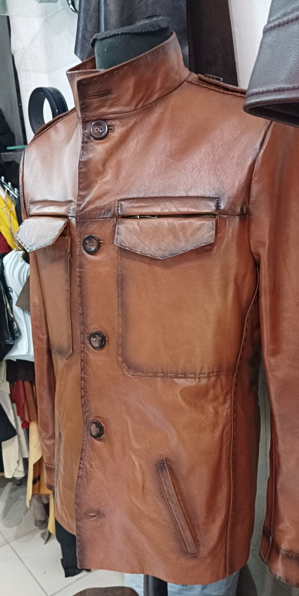 Tailored Leather Jacket | Brown Leather Jacket  99percenthandmade   