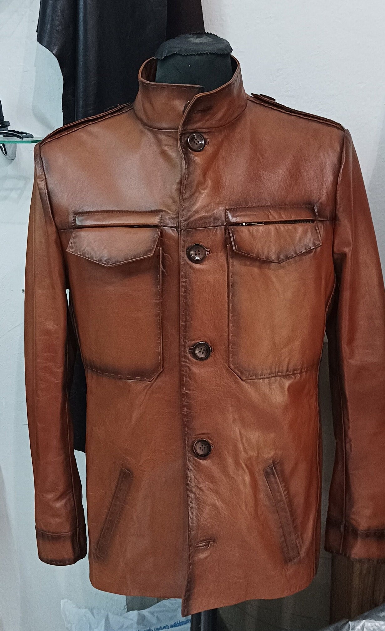 Bespoke | Brown | Leather Jacket  | Handmade Jacket  | Tailored to Your Size | Made an order  99percenthandmade   