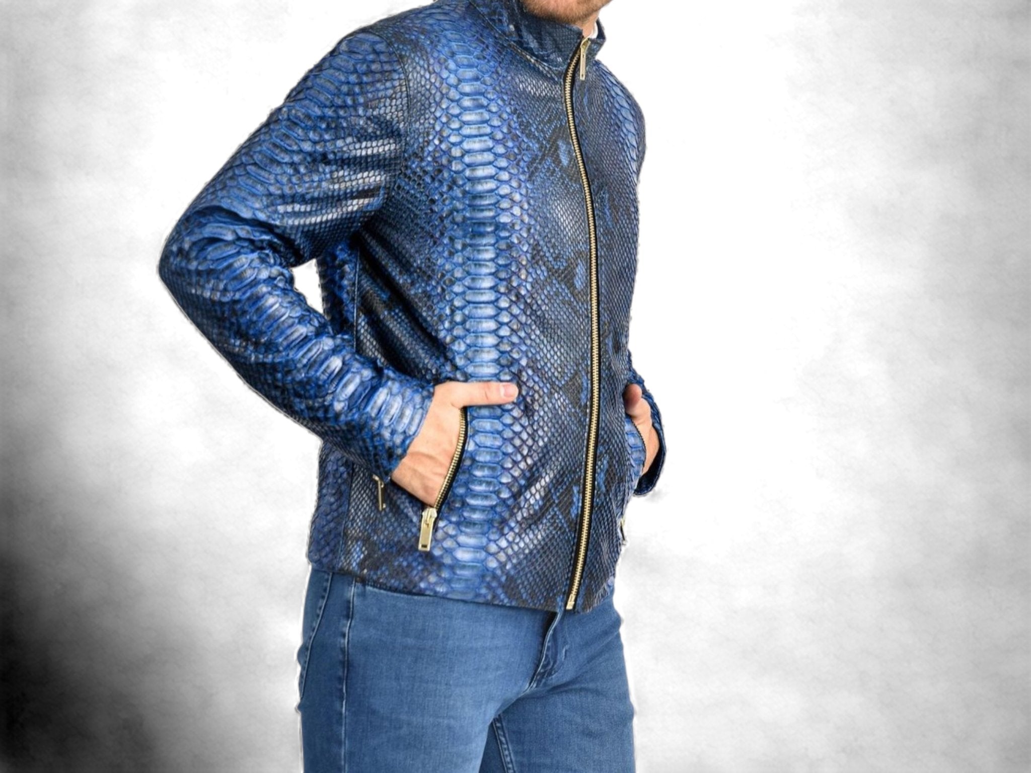Blue snakeskin clearance jacket