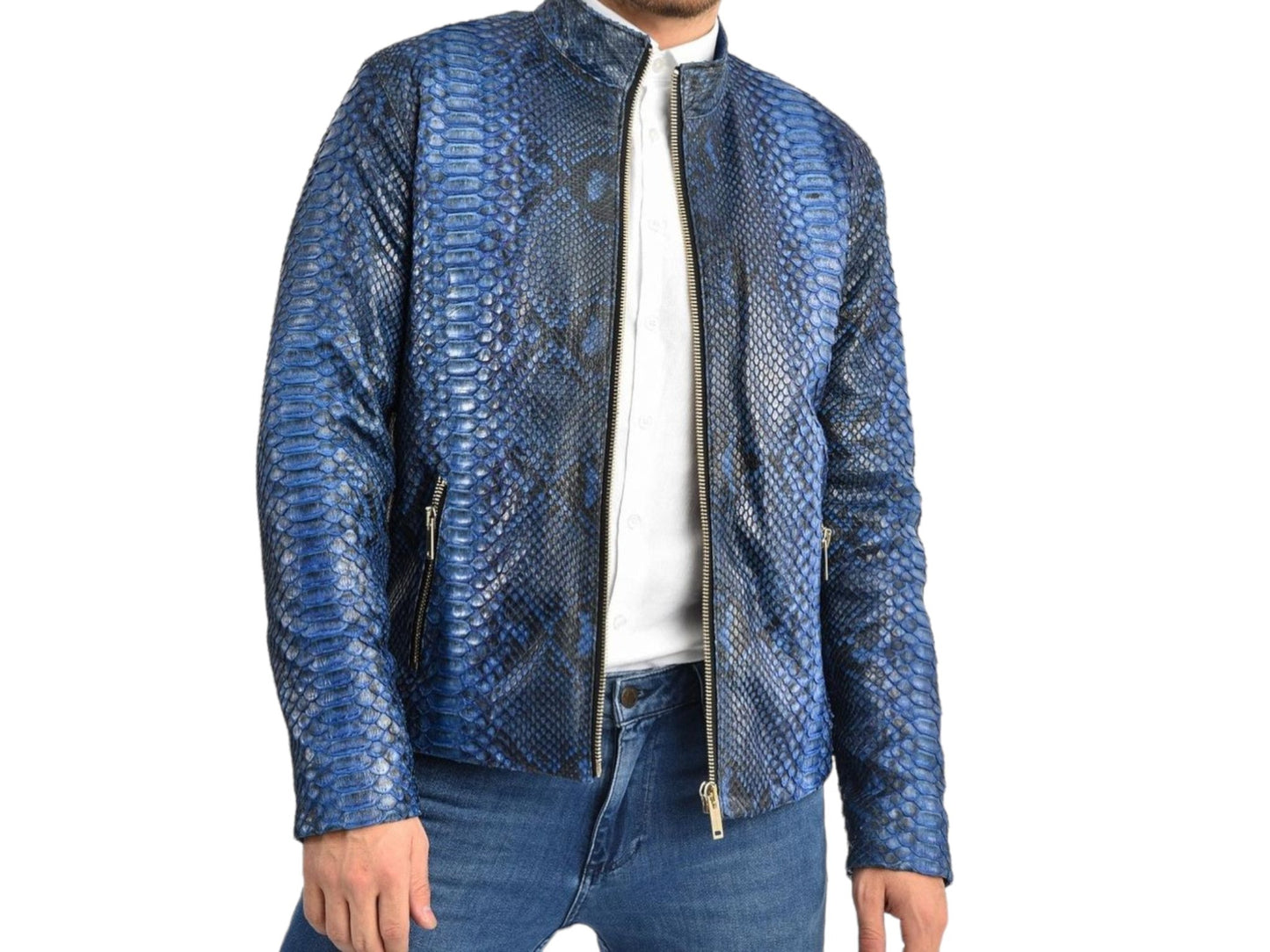 Black | Blue | White | Exotic Leather | Real Snake Leather | Different Type Options |  Leather Jacket | Tailored to Your Size | Jacket 99percenthandmade   
