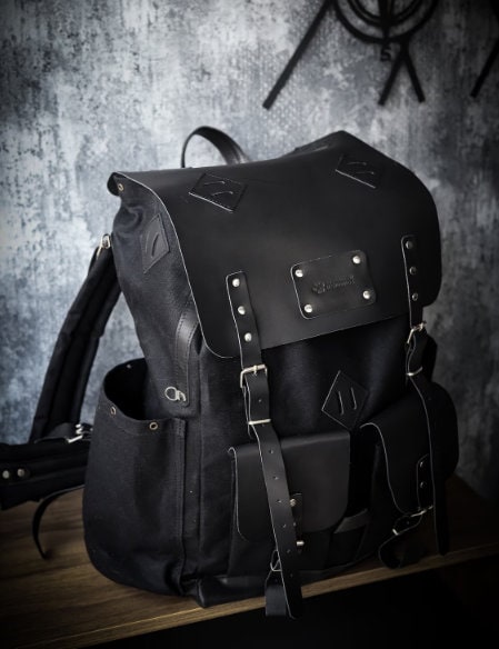 Black-Brown-Green | Bushcraft Handmade Waxed Canvas Backpack | 50 L | Daily Use | Bushcraft, Travel, Camping, Hunting, Fishing, Sports bag 99percenthandmade 30 Black