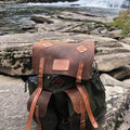 Black-Brown-Green | Bushcraft Handmade Waxed Canvas Backpack | 50 L | Daily Use | Bushcraft, Travel, Camping, Hunting, Fishing, Sports bag 99percenthandmade