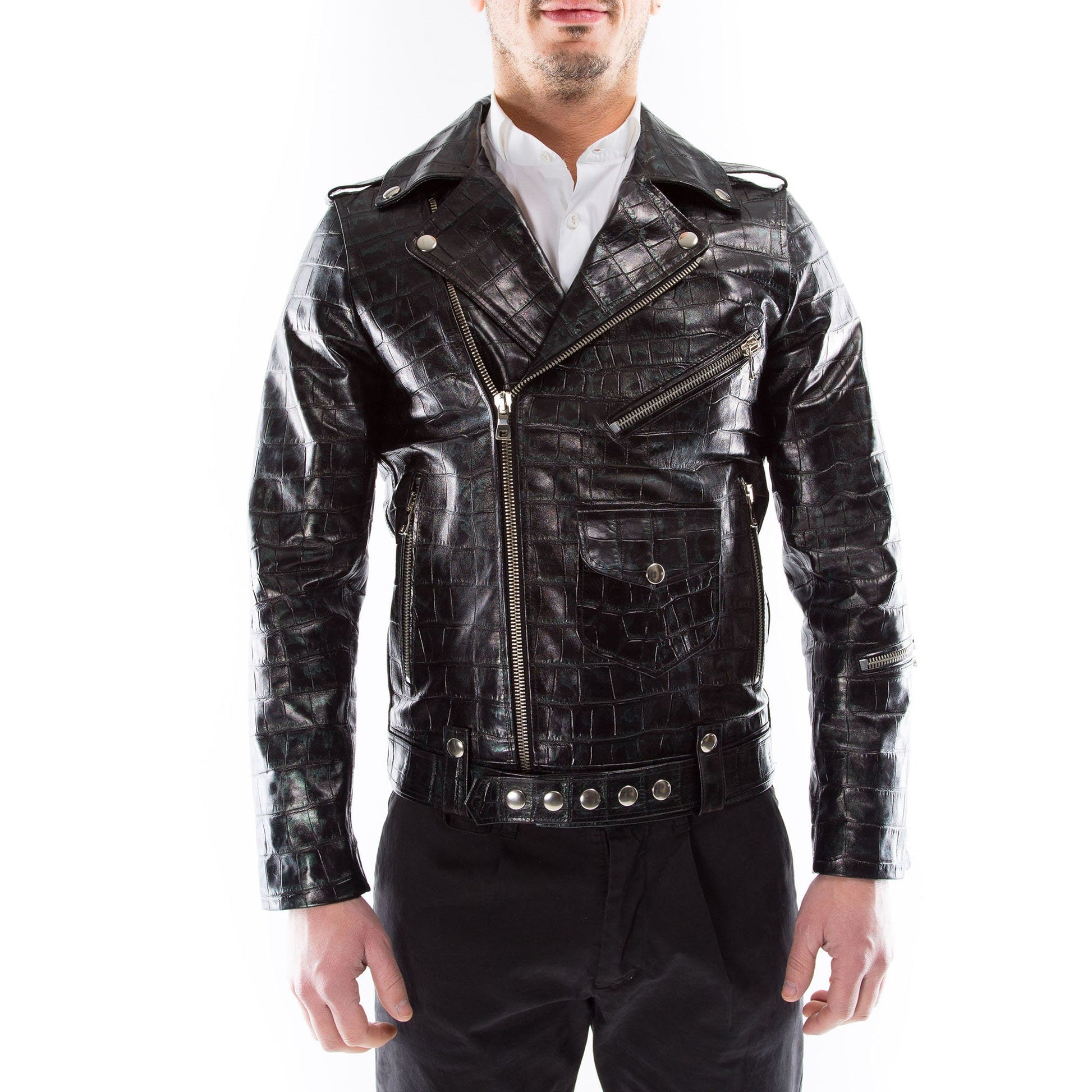 Black Lamskin Leather Jacket Slim Fit  |  Leather Jacket | Tailored to Your Size | Jacket 99percenthandmade   