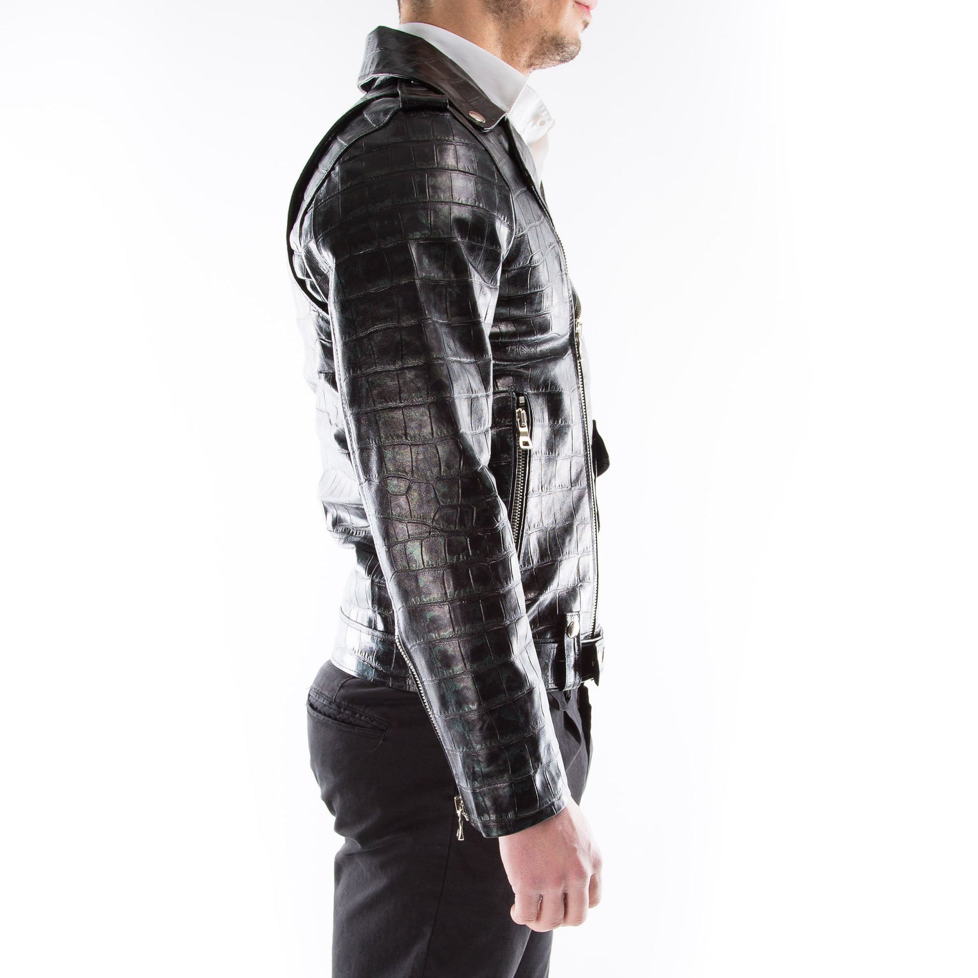 Black Lamskin Leather Jacket Slim Fit  |  Leather Jacket | Tailored to Your Size | Jacket 99percenthandmade   