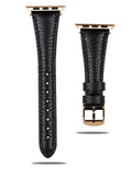 Black Leather Apple Watch Extra Slim Strap  99percenthandmade   