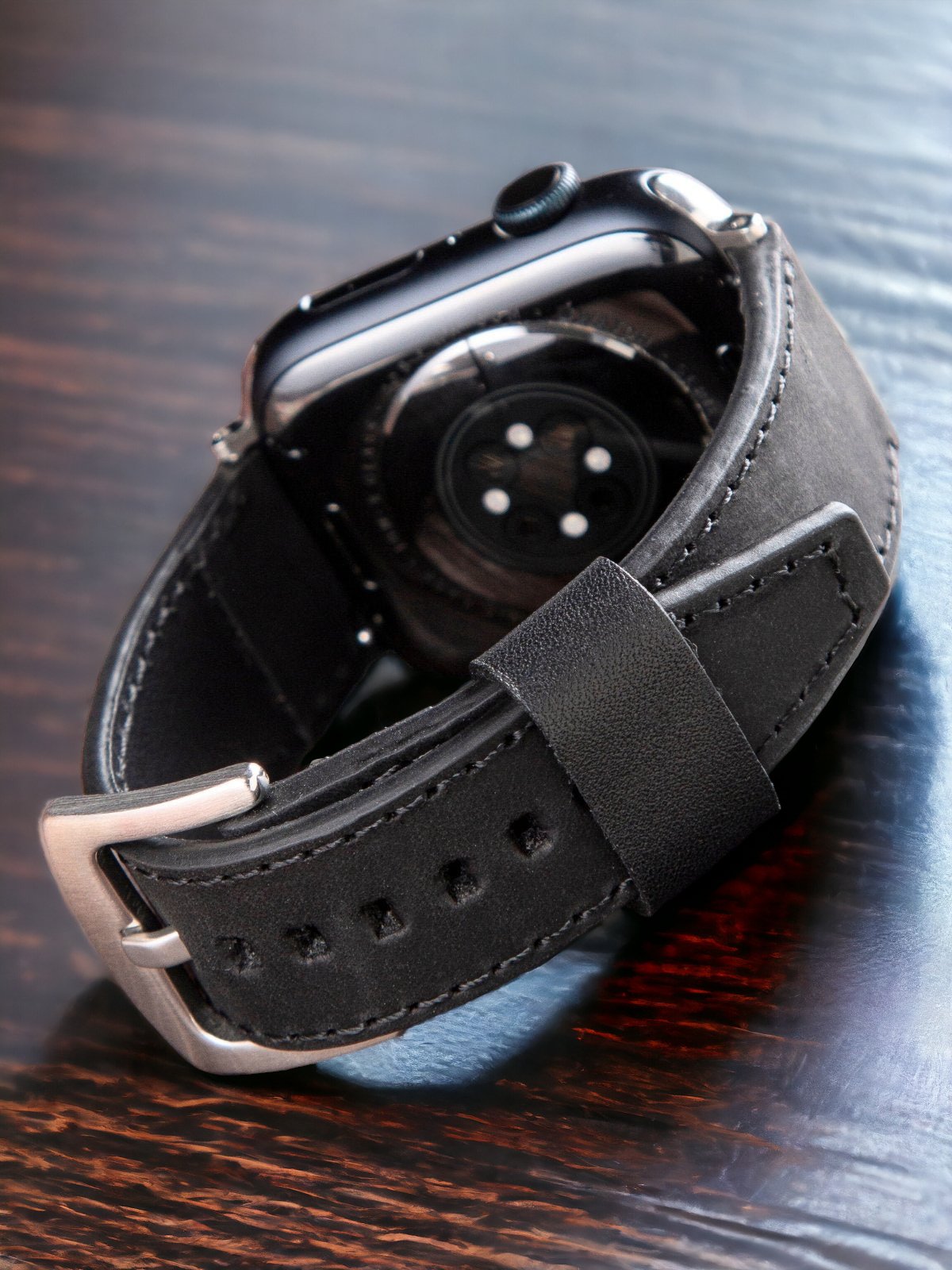 Black Leather Apple Watch Extra Strap  99percenthandmade   