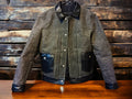 Black Leather Waxed Canvas Jacket | Biker Jacket | Handmade Jacket  | Tailored to Your Size | Black | Green |  Leather Jacket |  99percenthandmade   