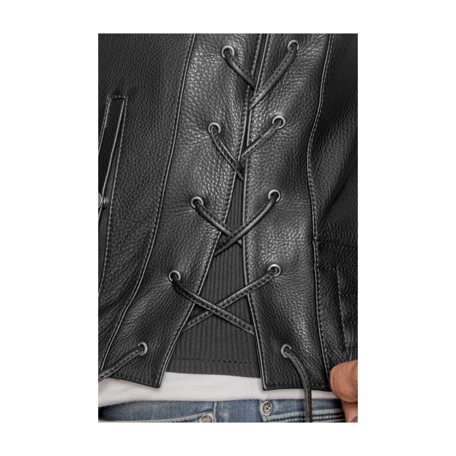 Womens leather vest deals with gun pocket