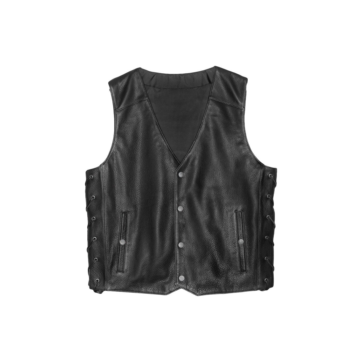 Black Vest | Leather Vest with Gun Pockets | Tailored to Your Size | Handmade | Leather Vest |  Cowhide skin | Gifts For Men  99percenthandmade   