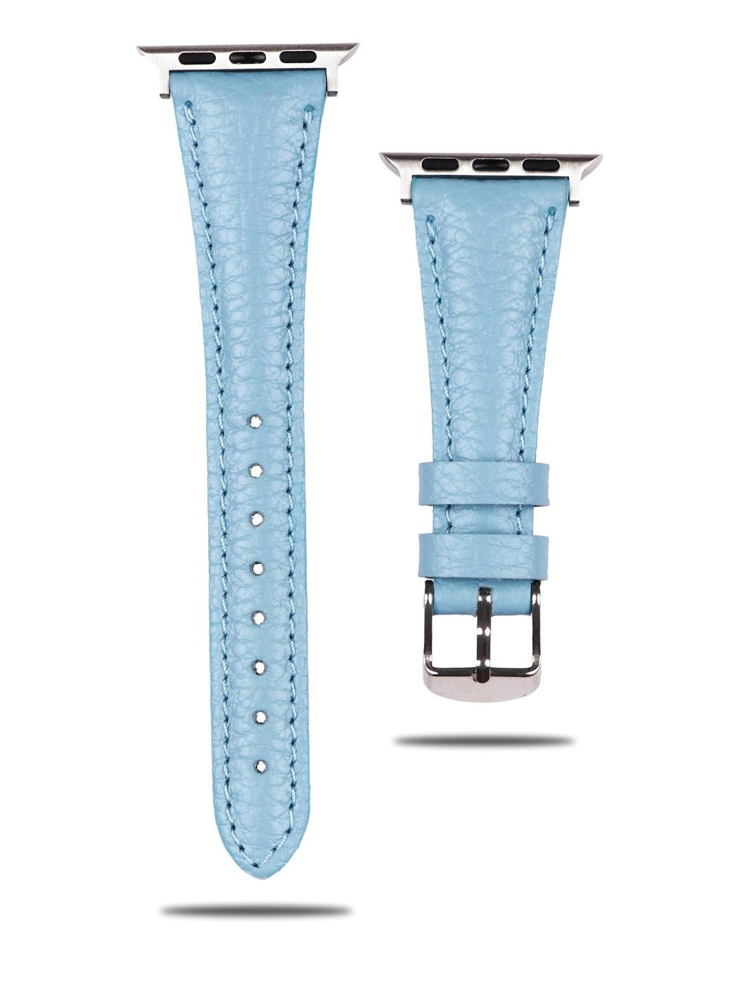 Blue Leather Apple Watch Extra Slim Strap  99percenthandmade   
