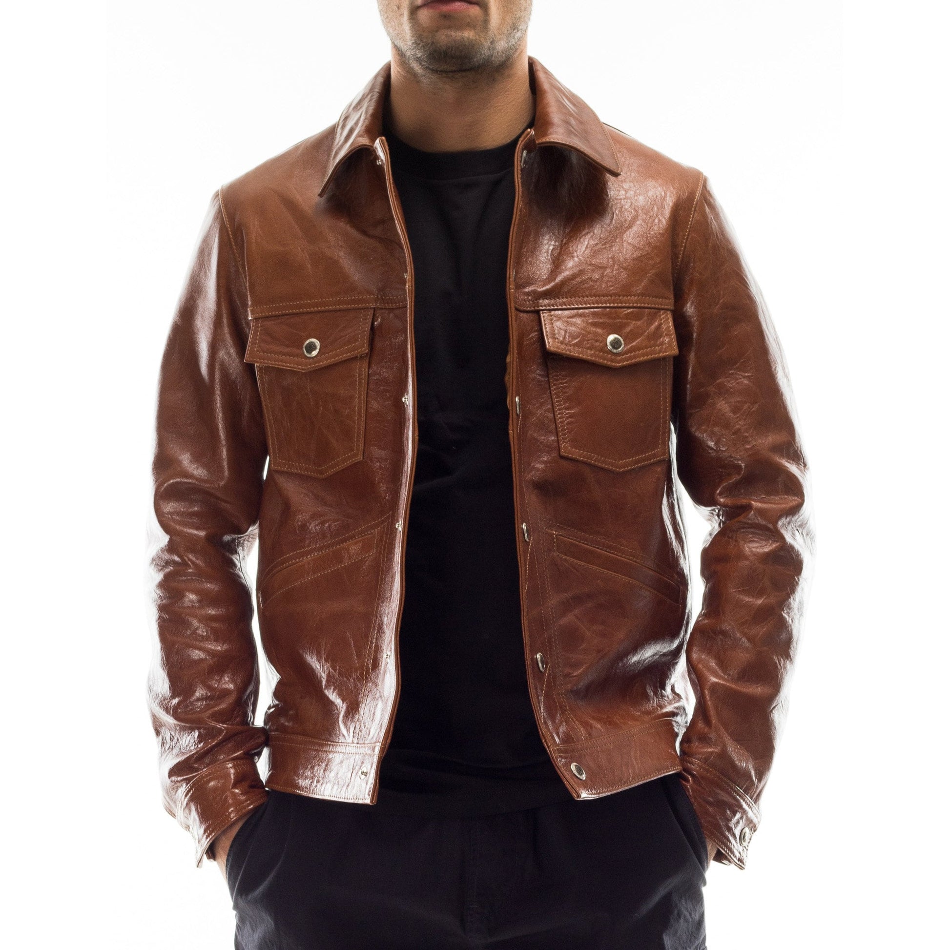 Brown Lamskin Leather Jacket Slim Fit  |  Leather Jacket | Tailored to Your Size | Shirt 99percenthandmade   