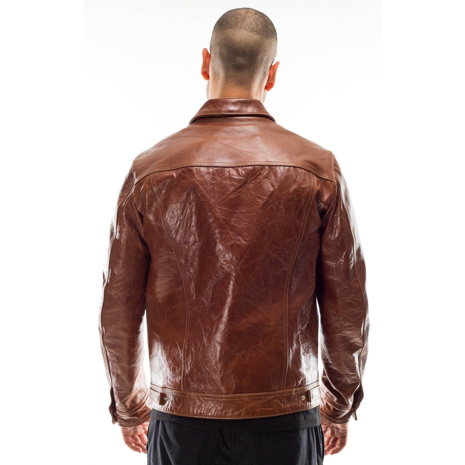 Brown Lamskin Leather Jacket Slim Fit  |  Leather Jacket | Tailored to Your Size | Shirt 99percenthandmade   